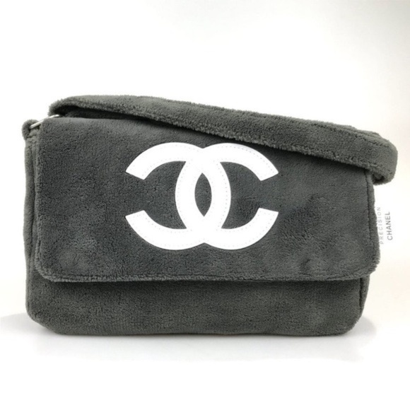 NWT 🔥 Chanel Precision Crossbody bag Makeup Shoulder Bag Grey Gray with White - Picture 4 of 6